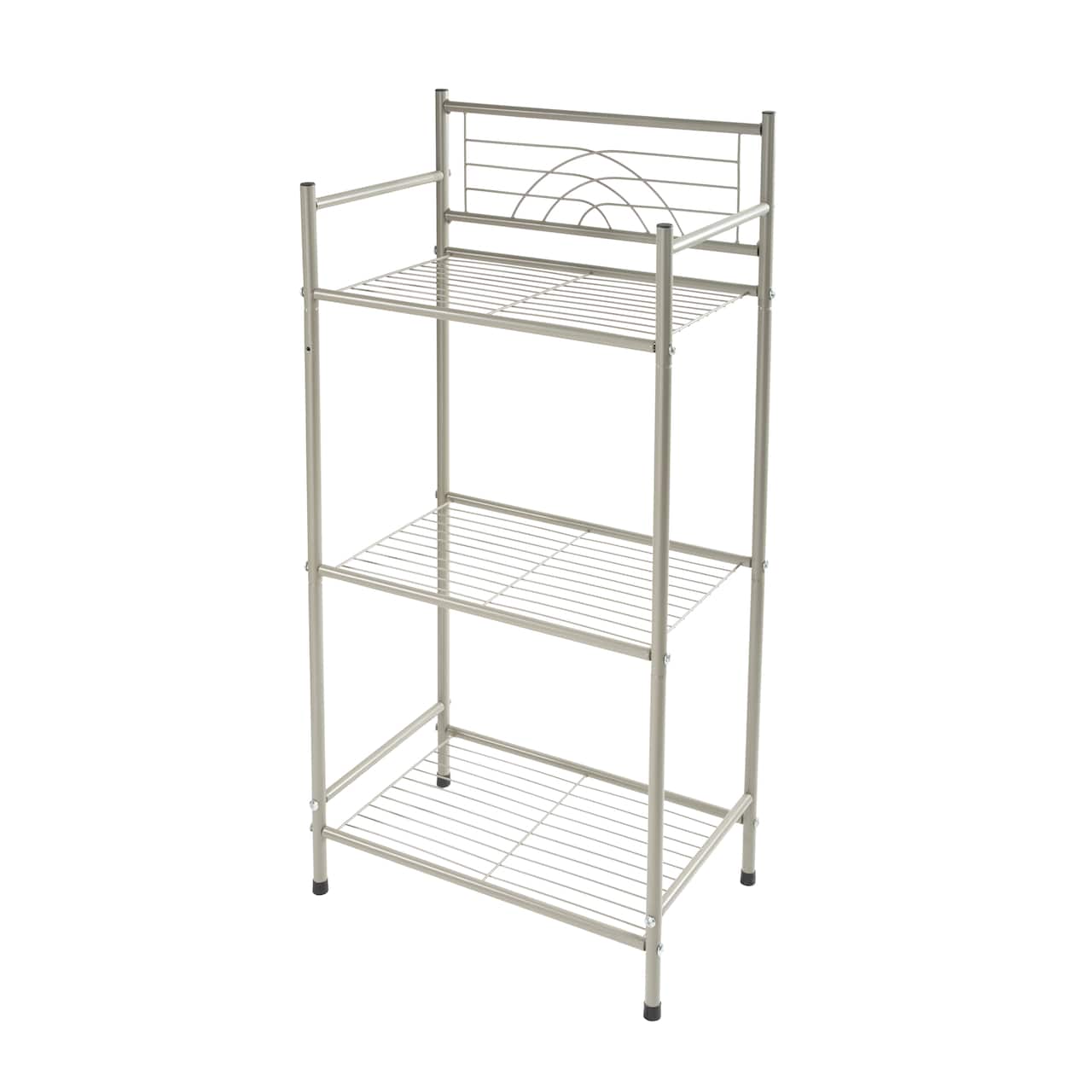 Bath Bliss Satin Nickel Bronze 3-Tier Storage Shelf